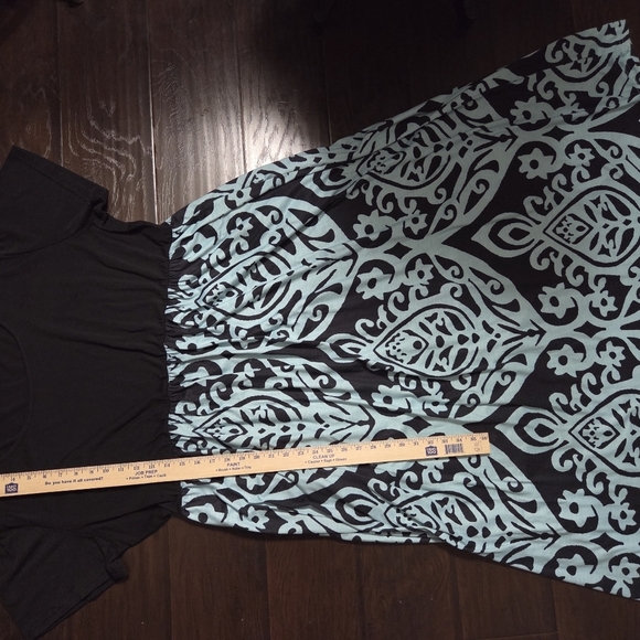 Nemidor Black and Blue Patterned Maxi Dress Size 24 - Picture 11 of 11